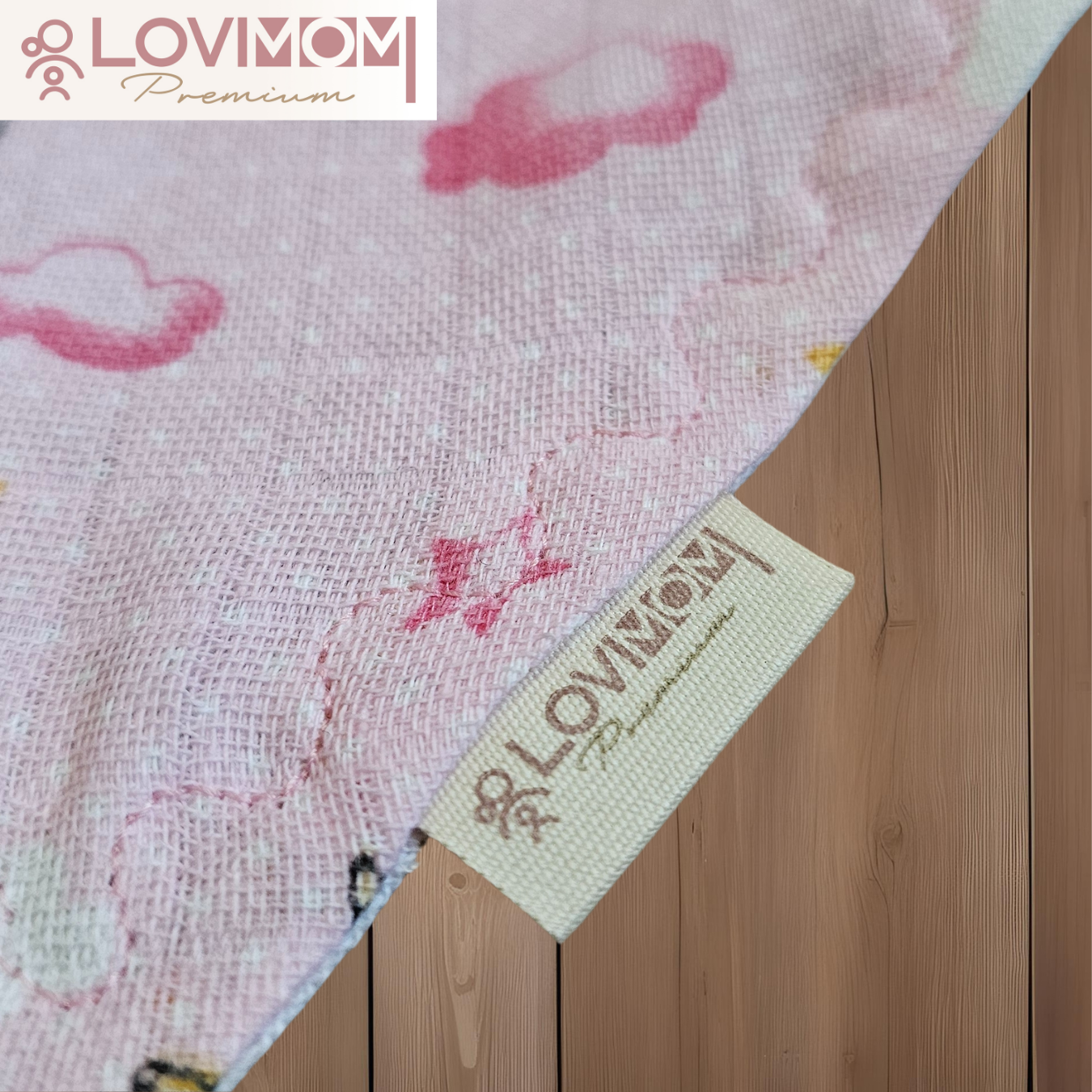 Premium 100% Cotton Extra Soft 2 Layer Muslin Baby Scarf Drool & Bib 45cm 3 Snaps Dream