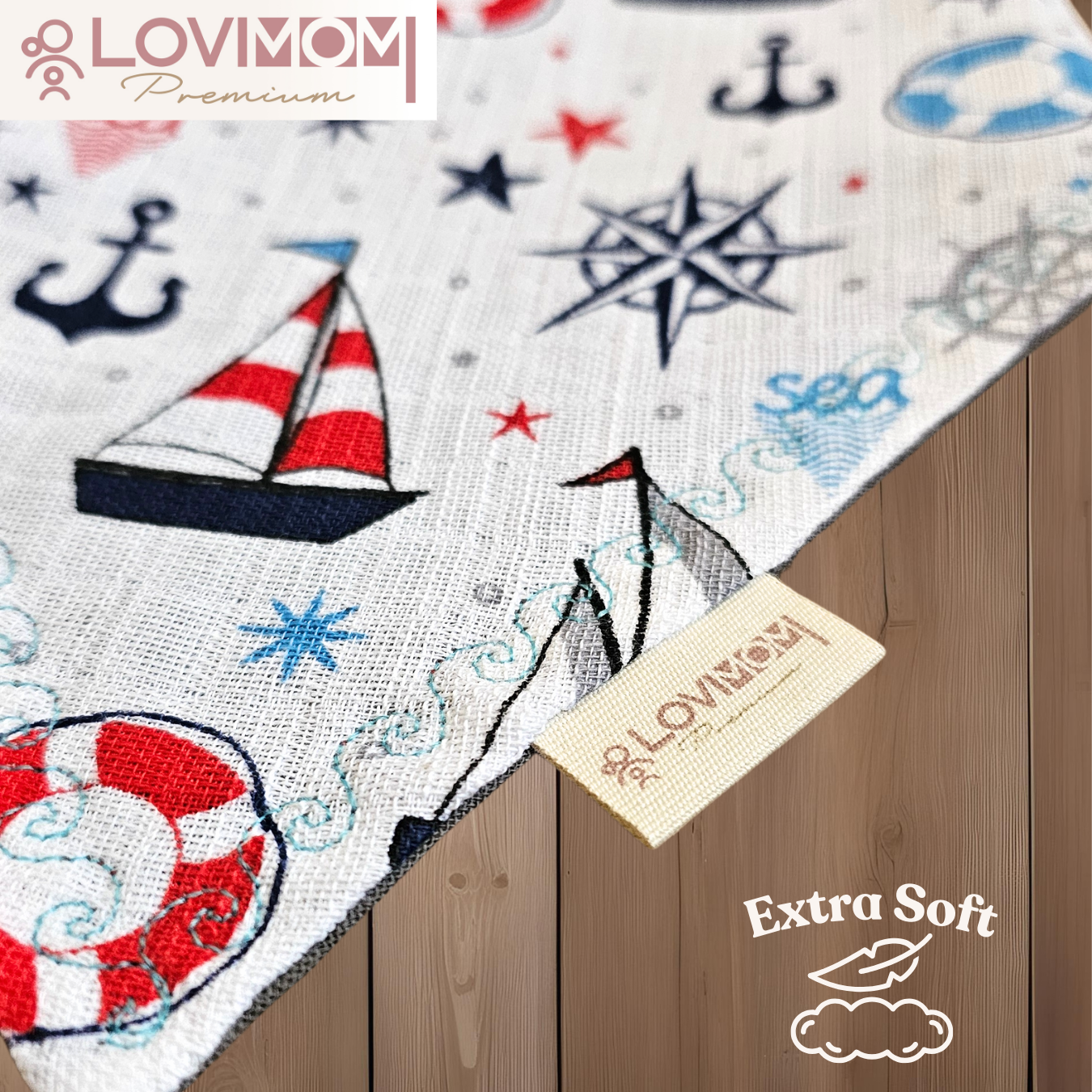 2 Pack Premium 100% Cotton Extra Soft 2 Layer Muslin Baby Scarf Drool & Bib 3 Snap Pumpkin + Sailor