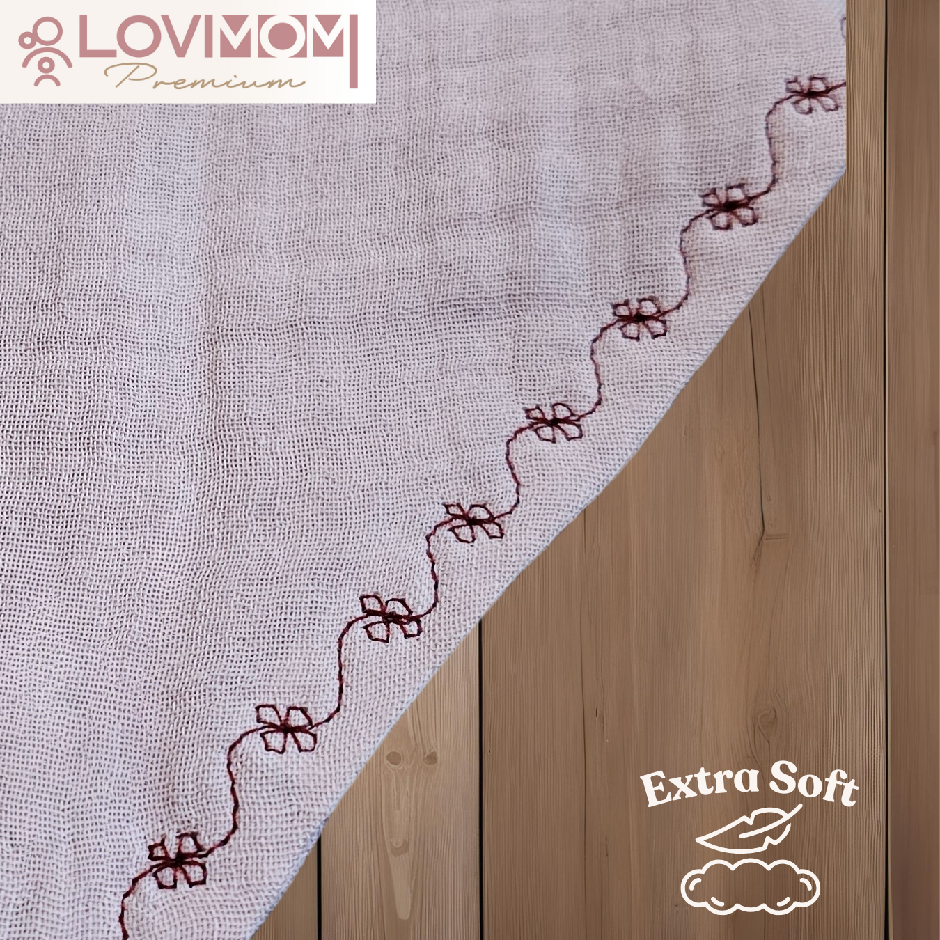 2 Pack Premium 100% Cotton Extra Soft 2 Layer Muslin Baby Scarf Drool & Bib 3 Snaps Dream + Pinkone
