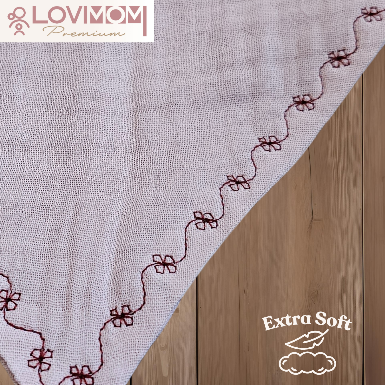 2 Pack Premium 100% Cotton Extra Soft 2 Layer Muslin Baby Scarf Drool & Bib 3 Snaps Pinkone + Bright