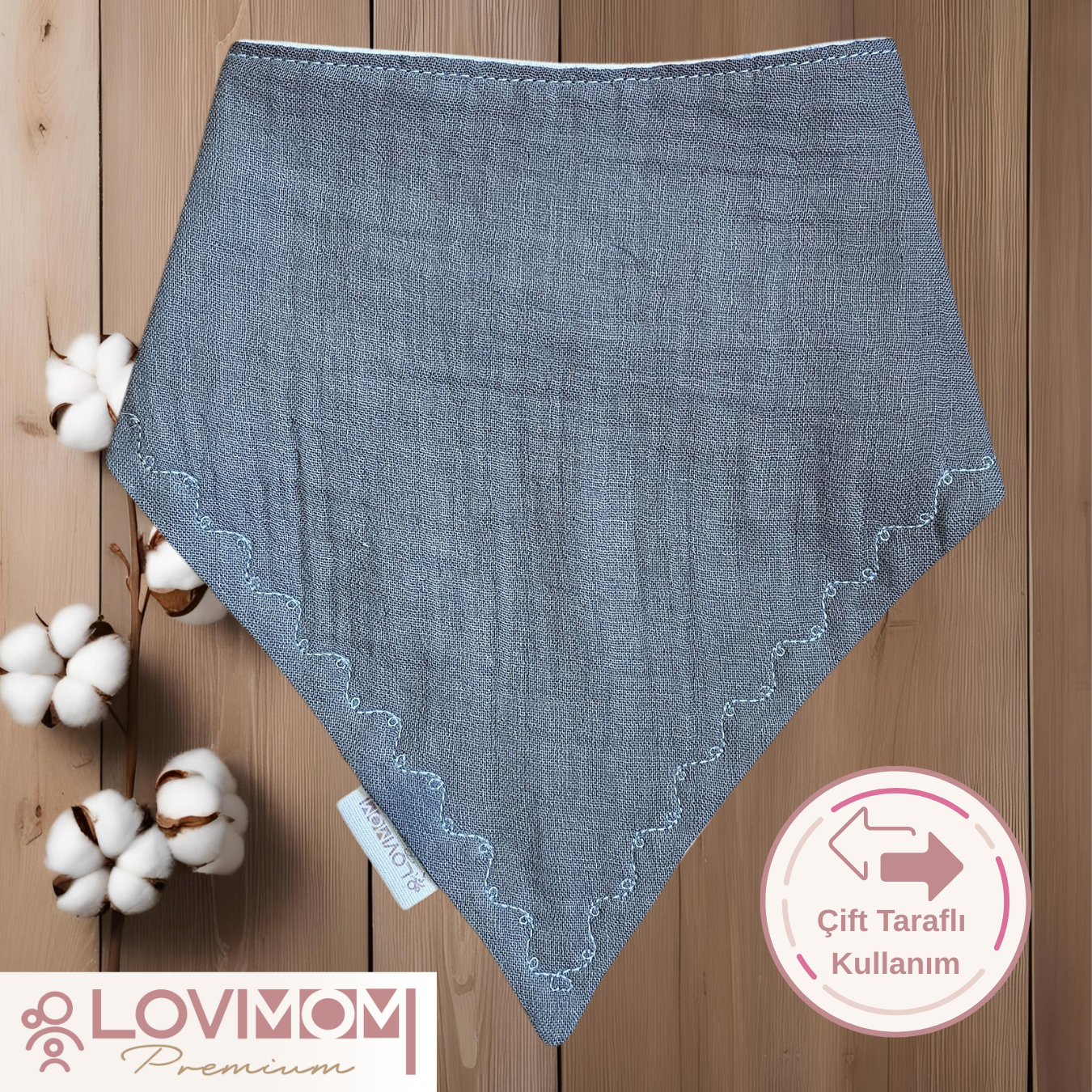 Premium 100% Cotton Extra Soft 2 Layer Muslin Baby Scarf Drool & Bib 45cm 3 Snap Sunshine