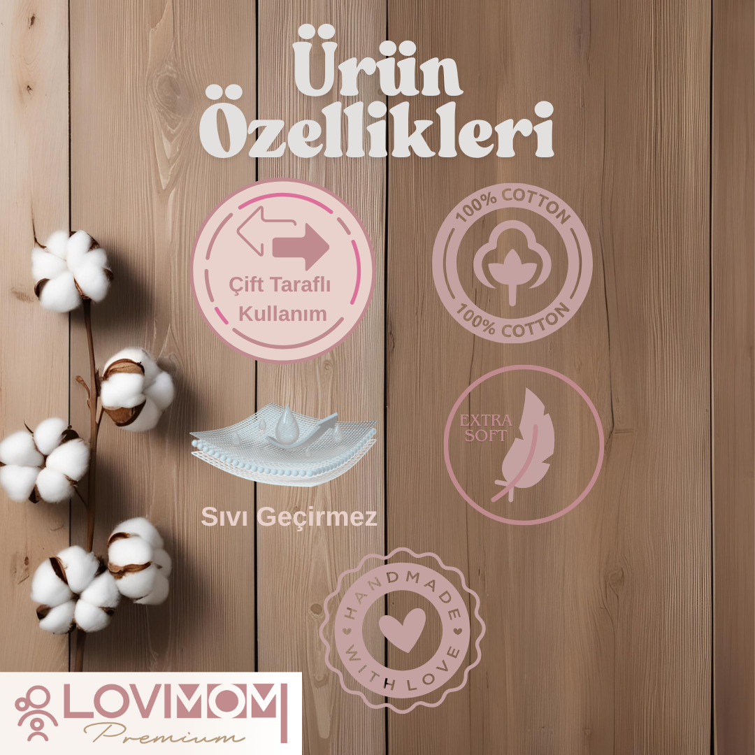 Premium %100 Pamuk Ekstra Soft 2 Katlı Su Geçirmez Müslin Bebek Mama Önlüğü Çıtçıtlı Sailor 0-2 Yaş