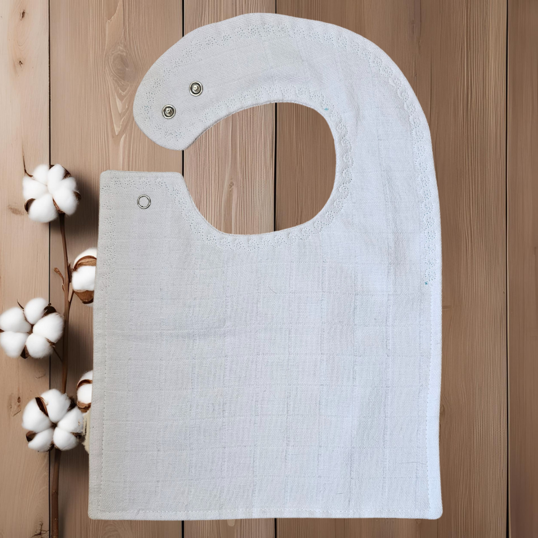 Premium %100 Pamuk Ekstra Soft 2 Katlı Su Geçirmez Müslin Bebek Mama Önlüğü Çıtçıtlı Sailor 0-2 Yaş